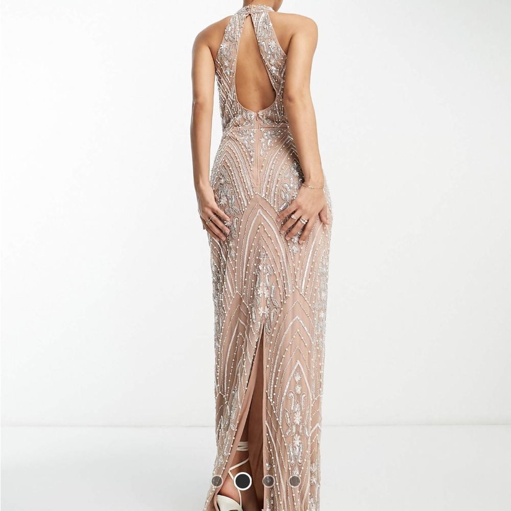 ASOS taupe embellished beautiful dress